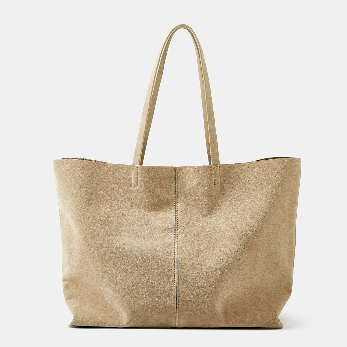 Sandblasted leather single-shoulder tote bag