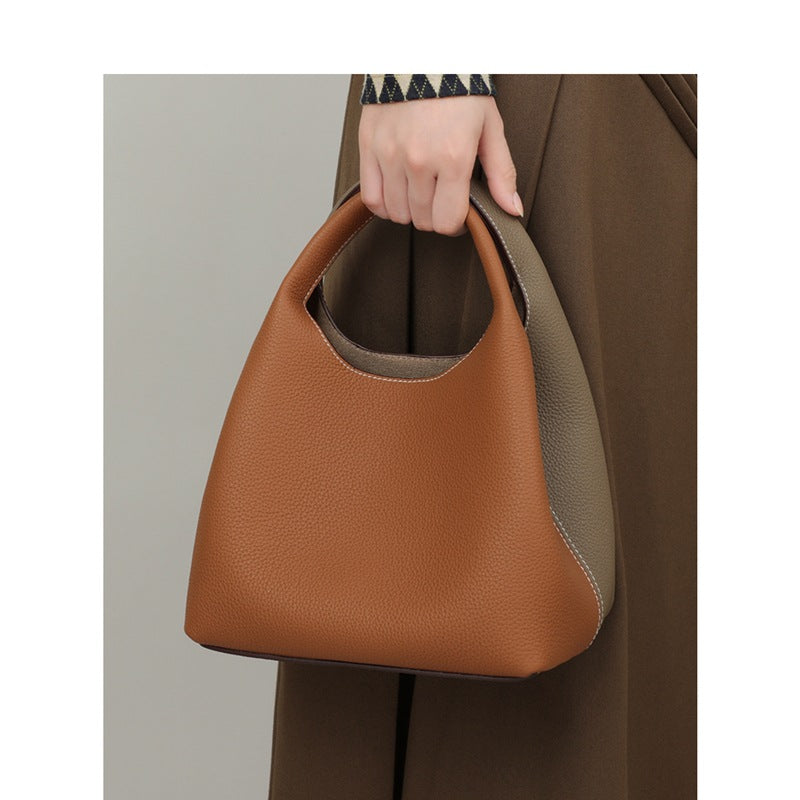 Genuine Leather Bucket Bag for Women