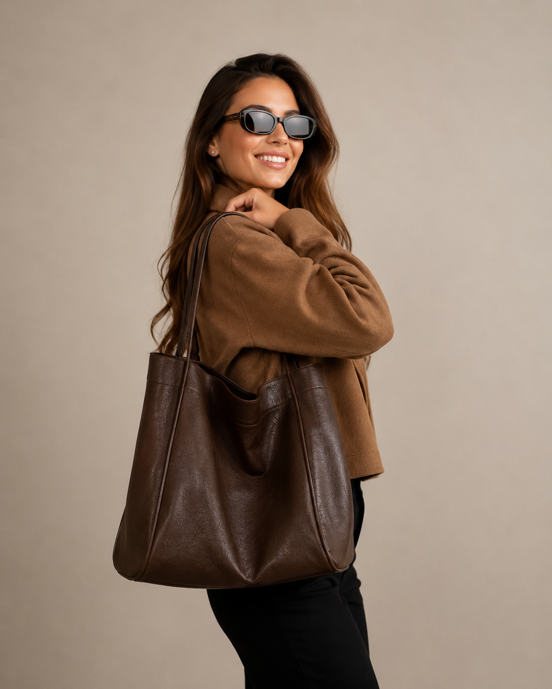 Women’s Genuine Leather Soft Structure Shoulder Bag with Spacious Interior – Serelle