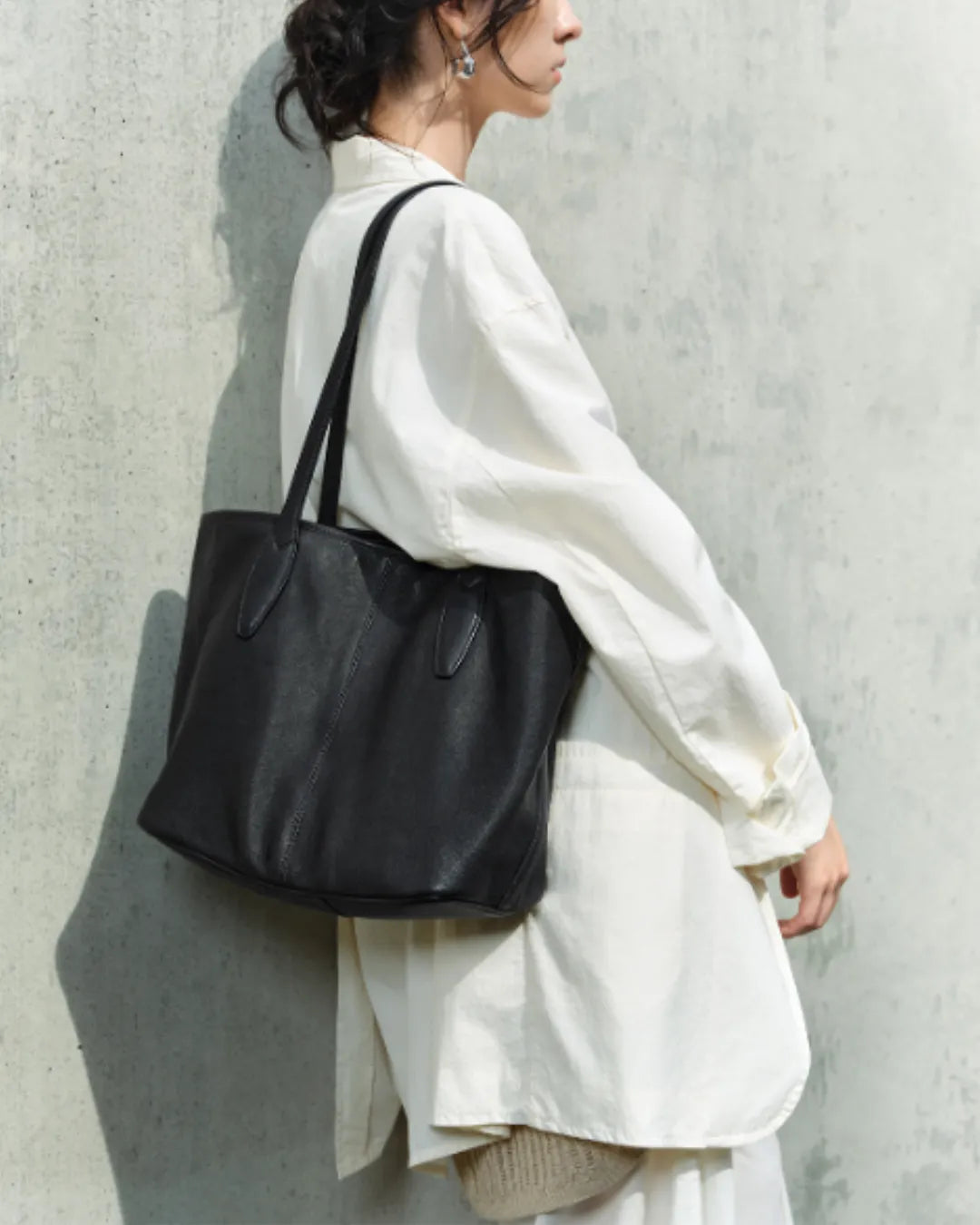 Soft Genuine Sheepskin Leather Tote Bag for Women – Simone