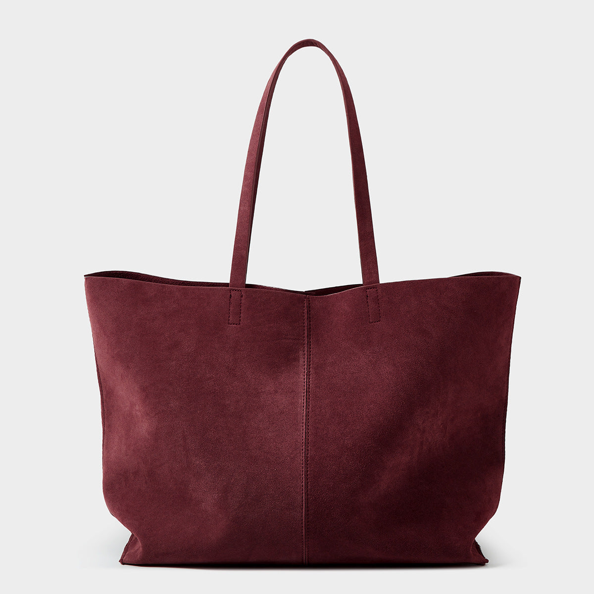 Sandblasted leather single-shoulder tote bag