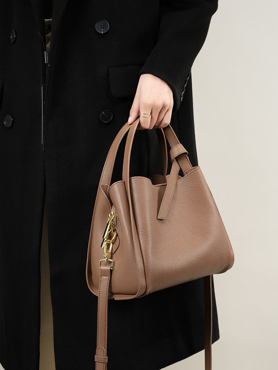 Genuine Leather Women Bucket Bag
