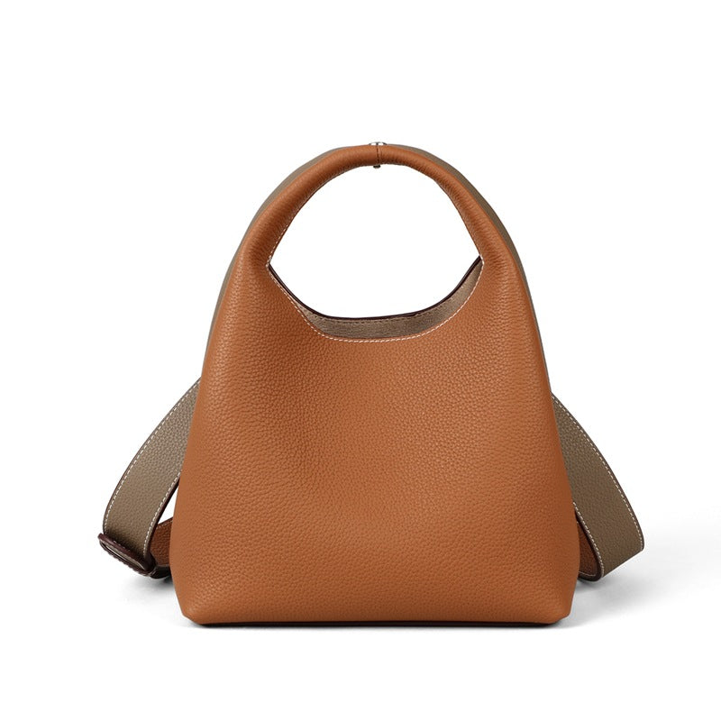 Genuine Leather Bucket Bag for Women