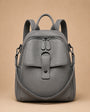 Elephant gray leather backpack