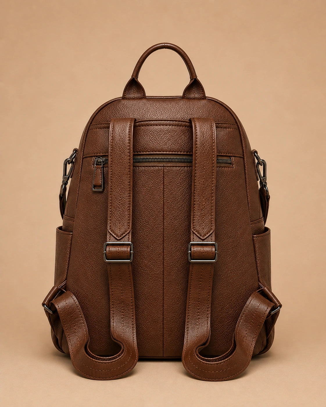 Sloane leather backpack styled as an everyday commuter bag.