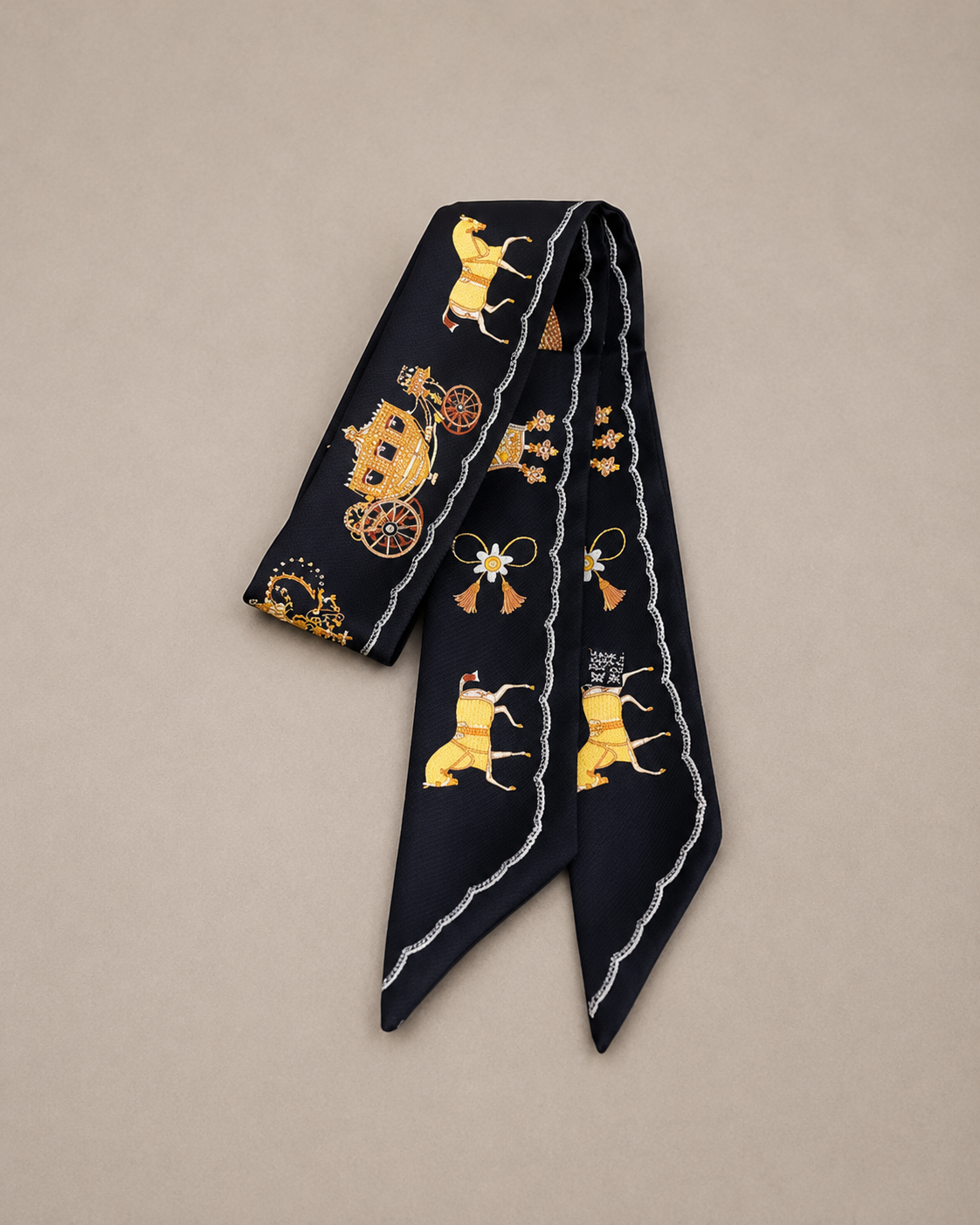 Women’s Printed Silk Bag Scarf for Handbag Handle & Elegant Styling – Éloane
