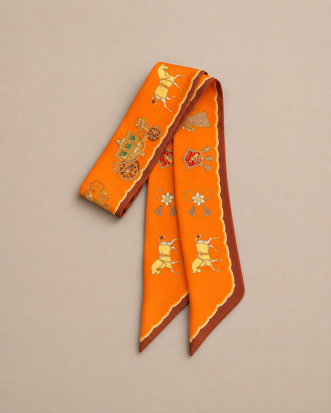 Women’s Printed Silk Bag Scarf for Handbag Handle & Elegant Styling – Éloane