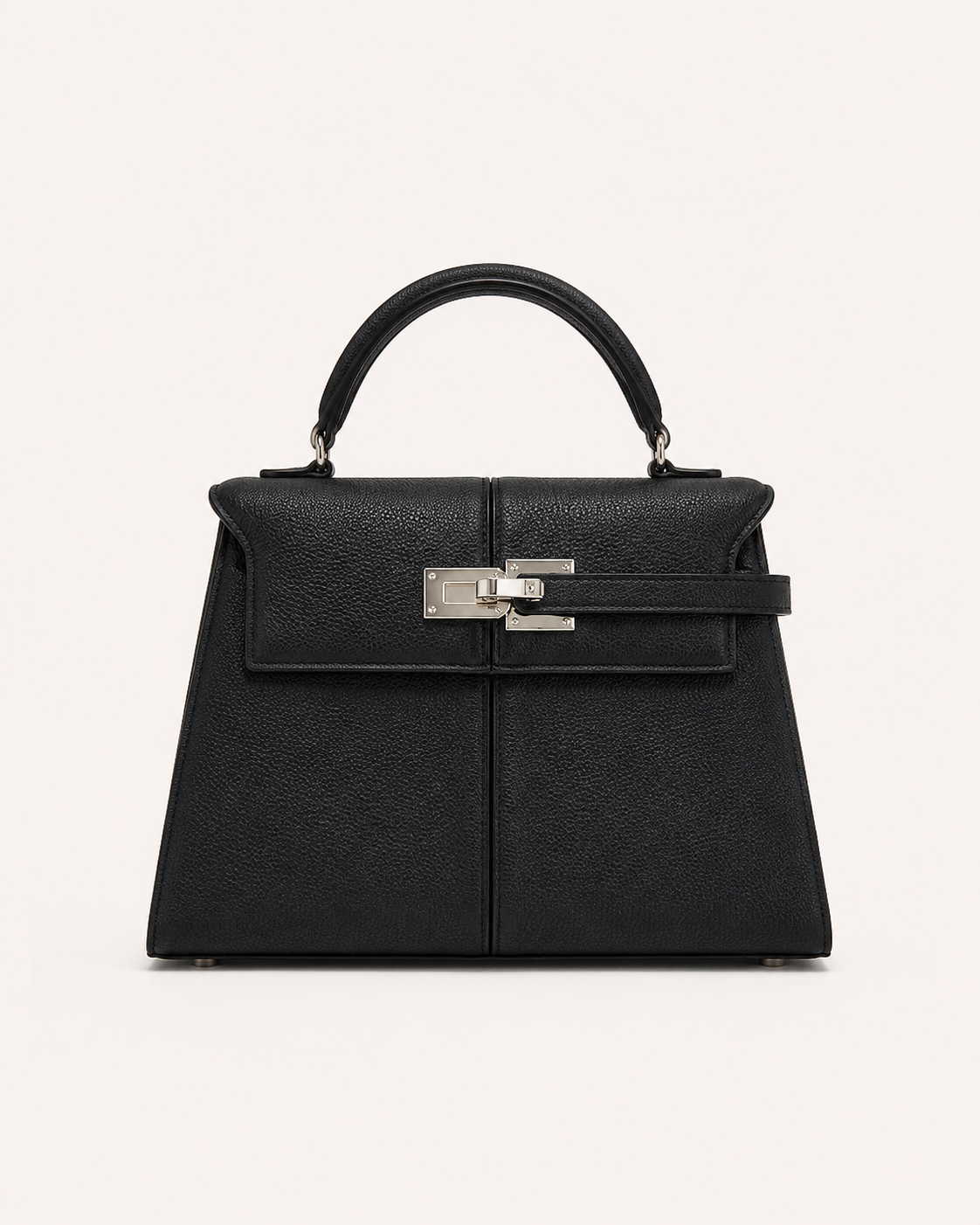 Women’s Canvas & Leather Structured Top Handle Bag with Elegant Compact Design – Malena