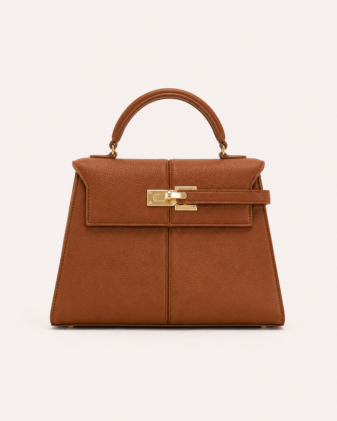 Women’s Canvas & Leather Structured Top Handle Bag with Elegant Compact Design – Malena