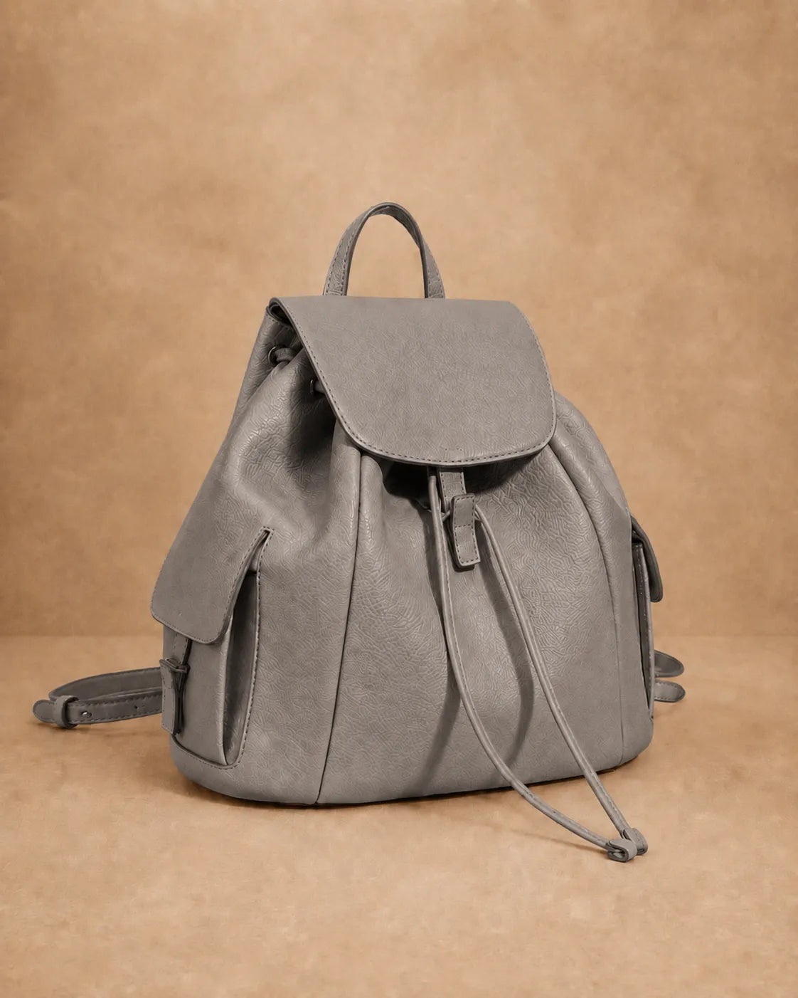 Genevieve genuine leather backpack styled for everyday use.