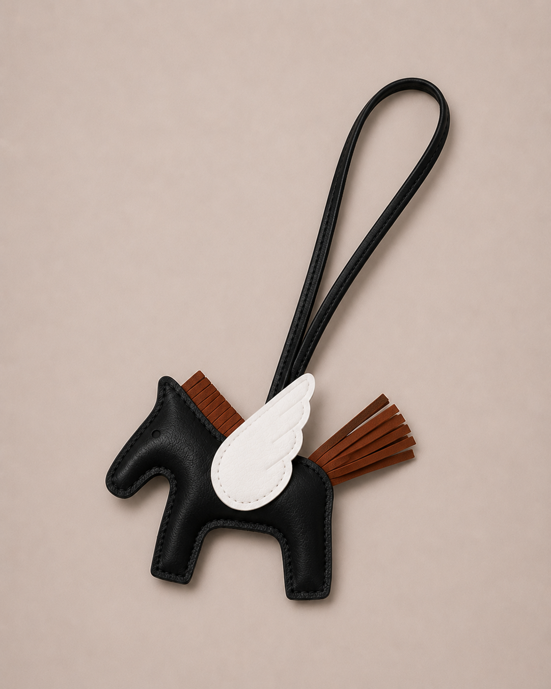 Leather Pegasus Horse Bag Charm with Wing Detail for Handbags – Élodie