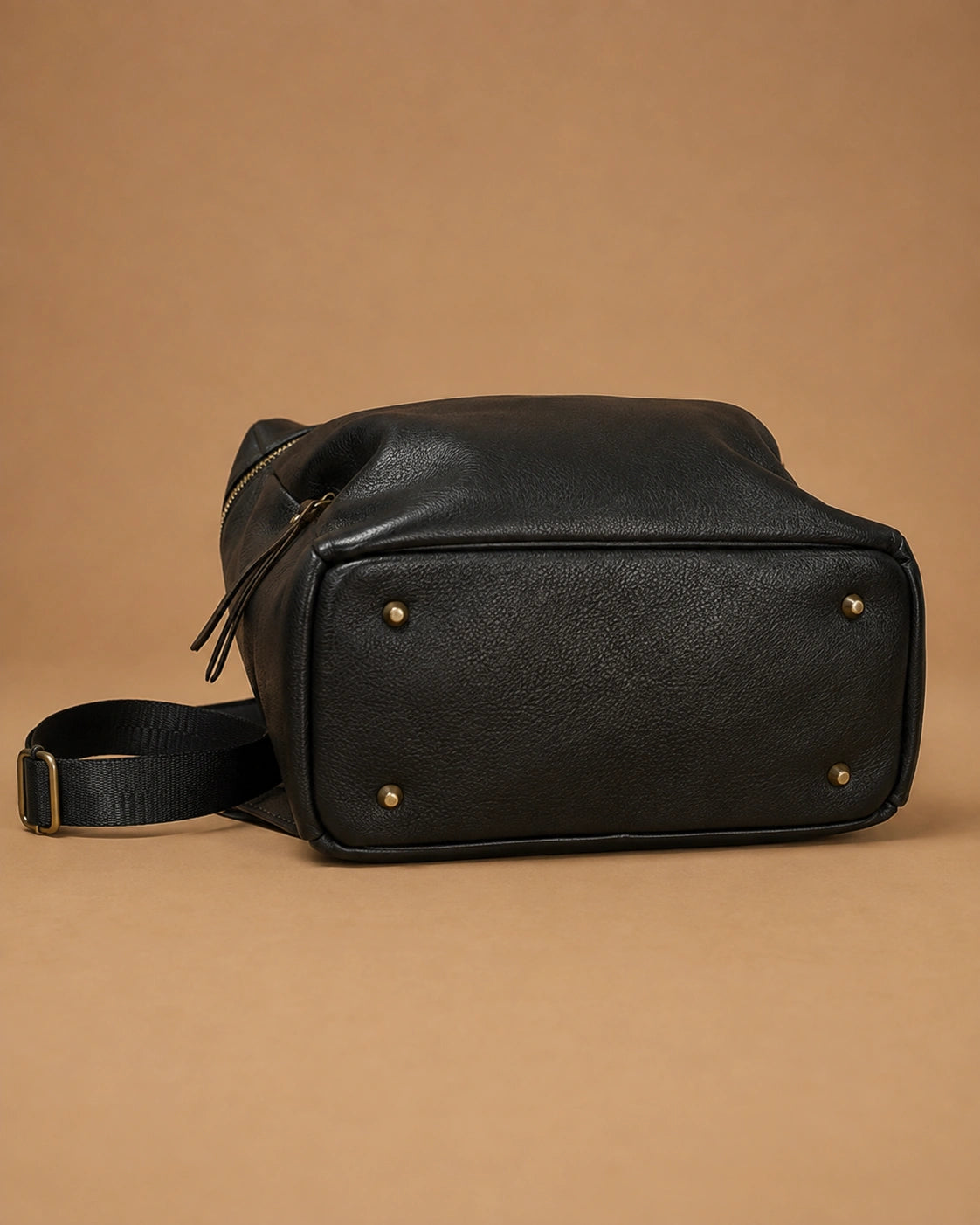 Adeline leather backpack styled for everyday urban wear.