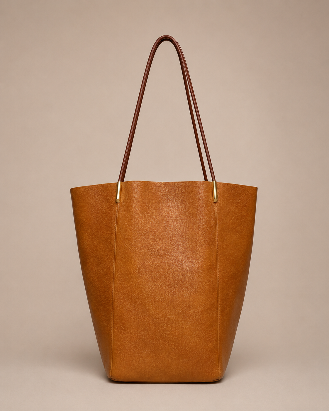 Women’s Large Vintage Leather Tote Bag with Shoulder Straps & Spacious Soft Structure – Évelyne