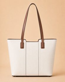 Front view of the Sienna genuine leather tote bag showing the spacious tote silhouette.