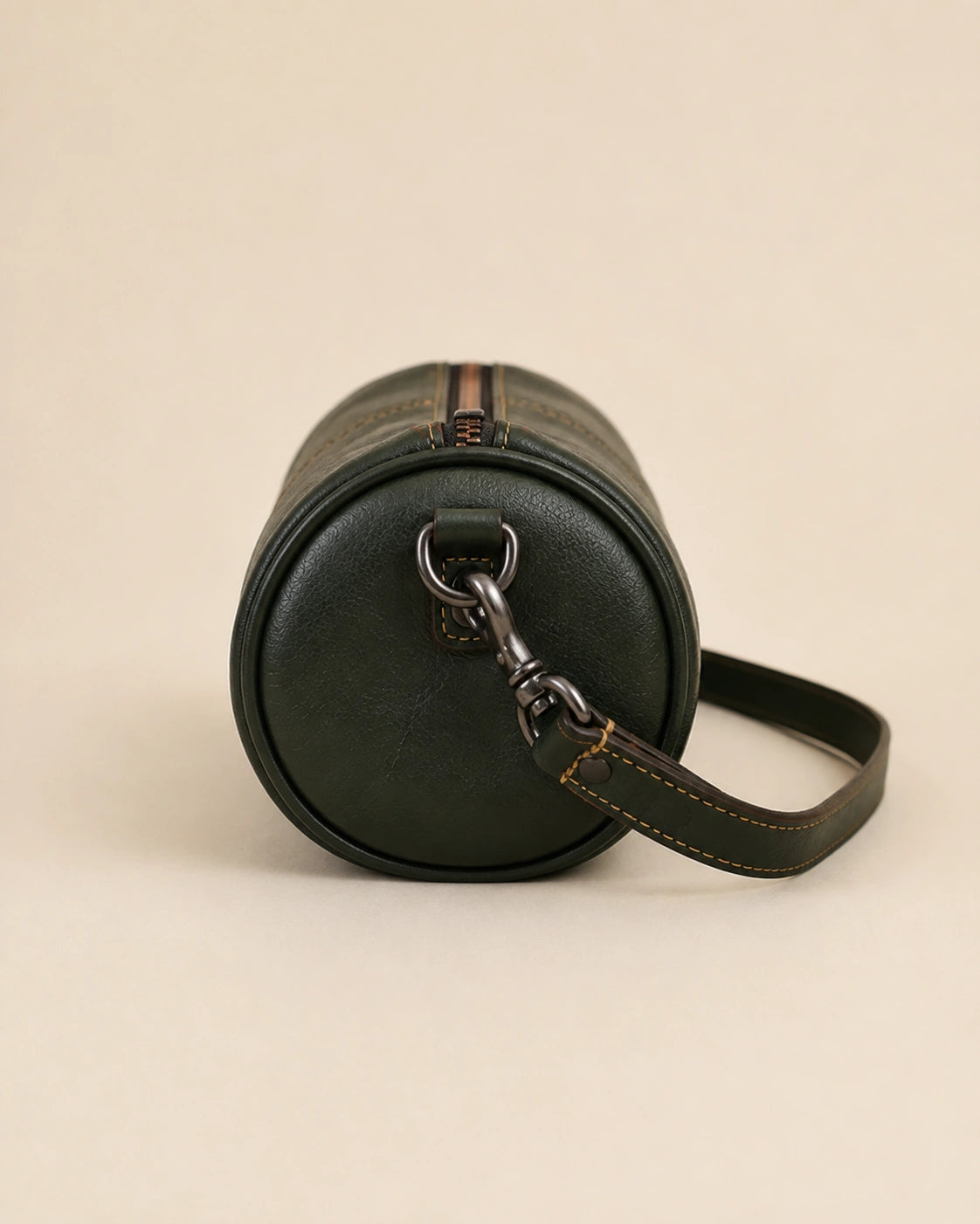 The Romy genuine leather barrel bag styled for everyday wear.