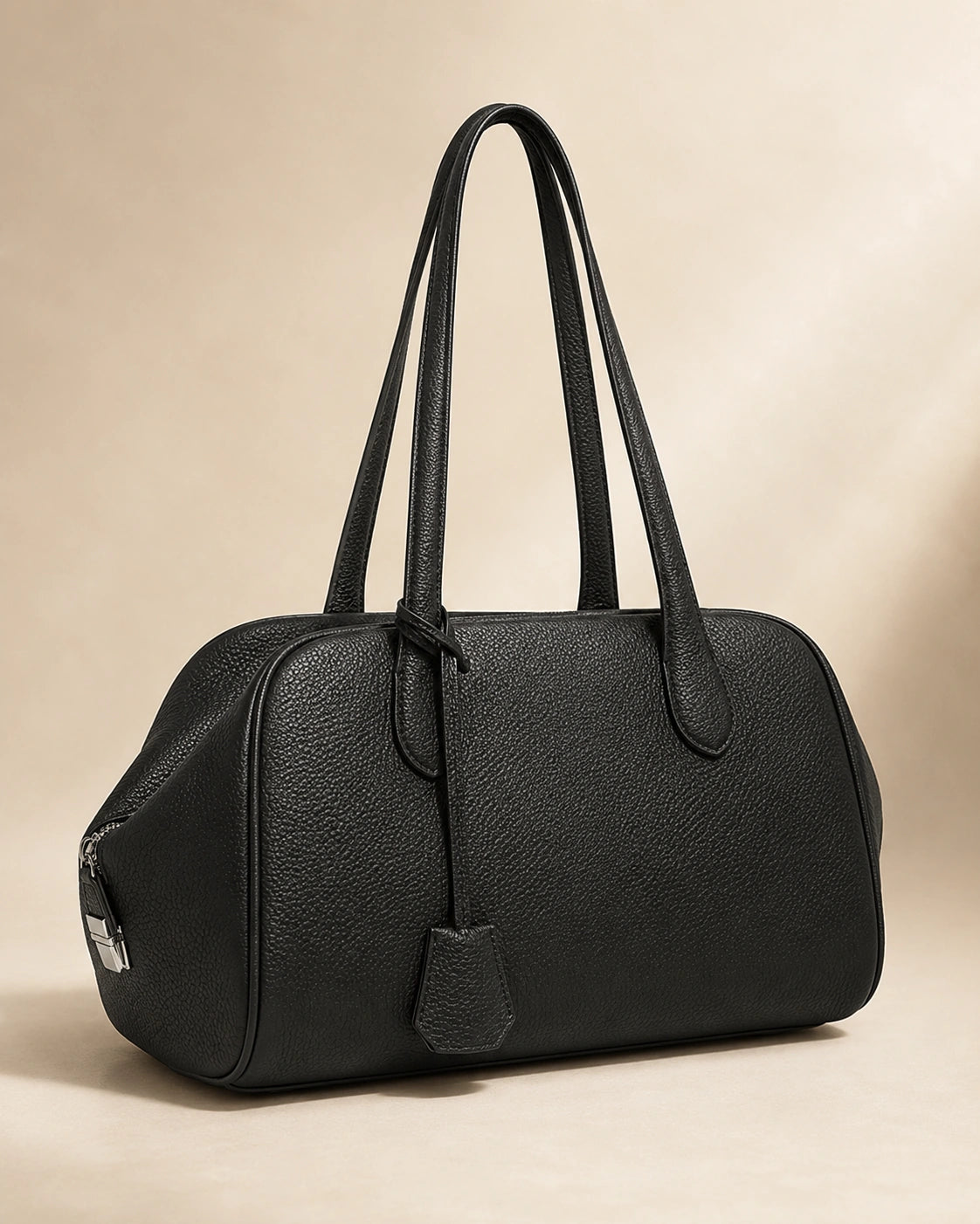 Interior view of the Wren leather hobo bag showing the phone pocket and ID pocket.