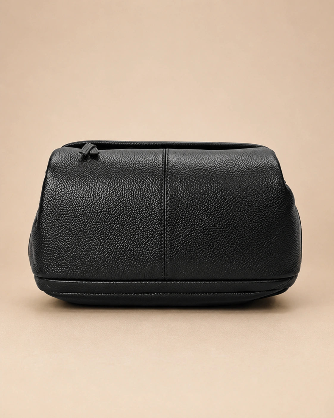 Base view of the Cecily genuine leather backpack with laptop pocket in black