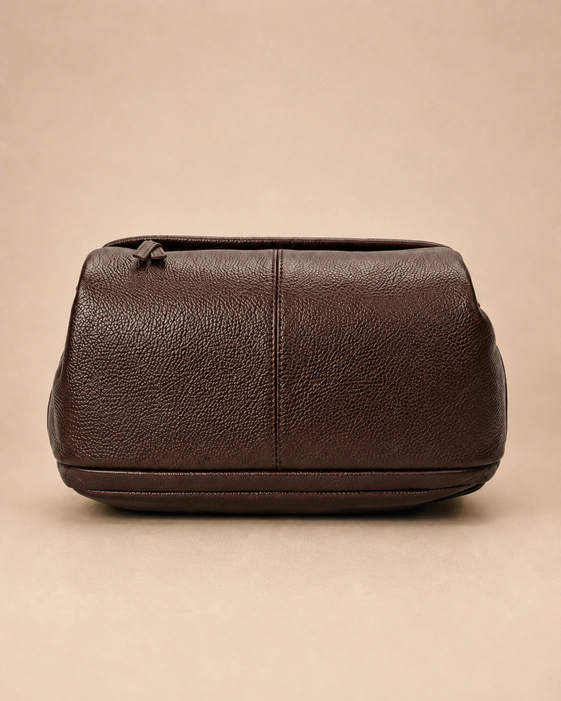 Base view of the Cecily genuine leather backpack with laptop pocket in brown