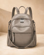 Elephant gray leather backpack