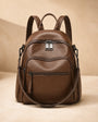 Brown leather backpack