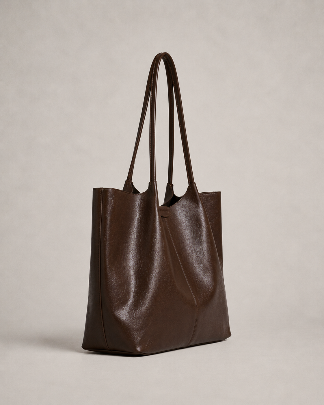 Large Minimalist Genuine Leather Tote for Women - Elara