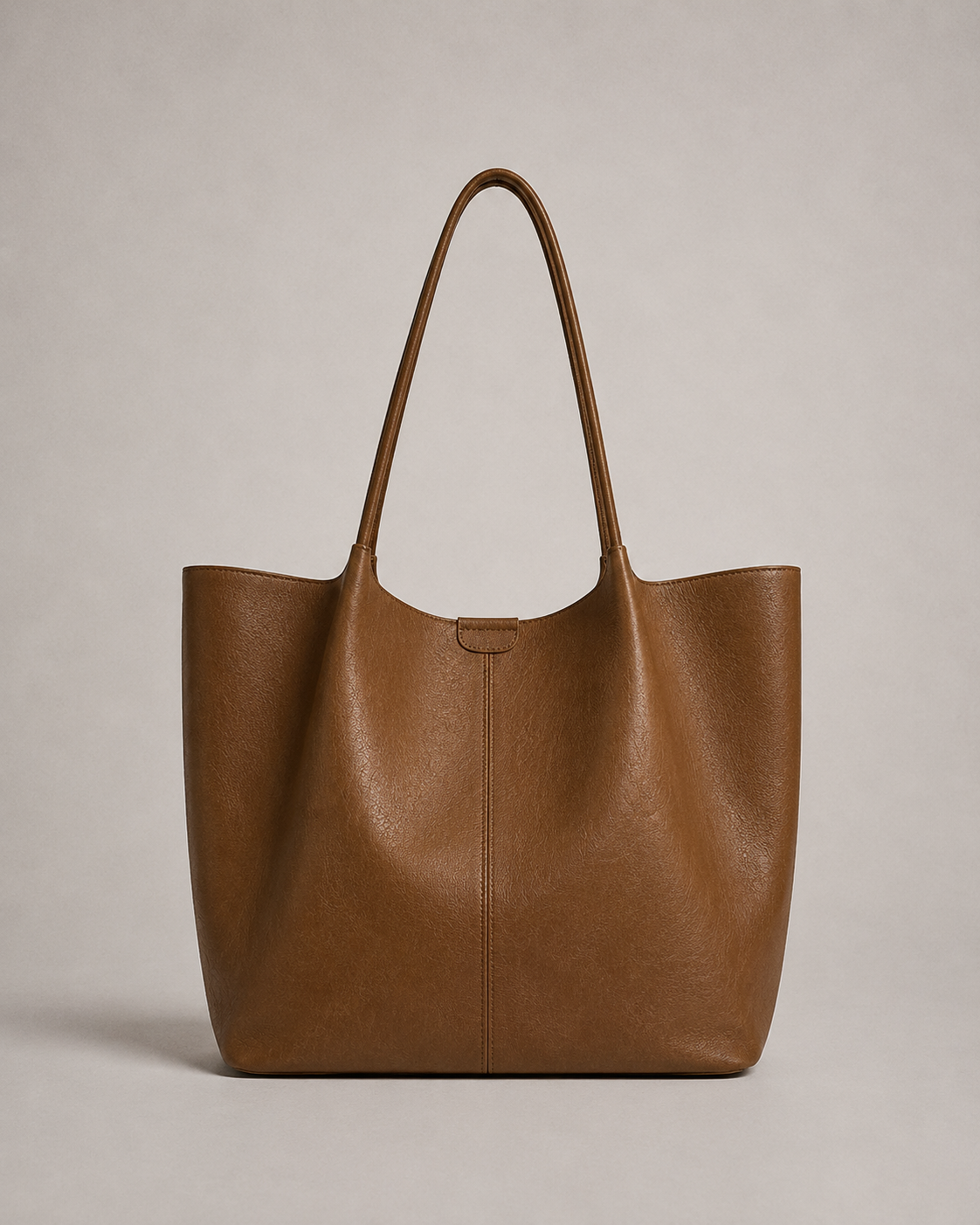 Large Minimalist Genuine Leather Tote for Women - Elara