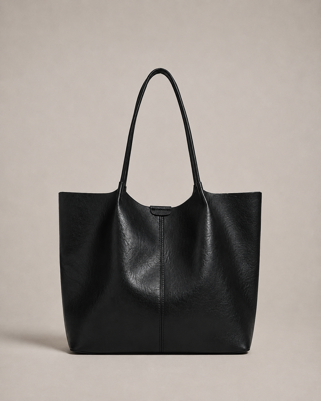 Large Minimalist Genuine Leather Tote for Women - Elara
