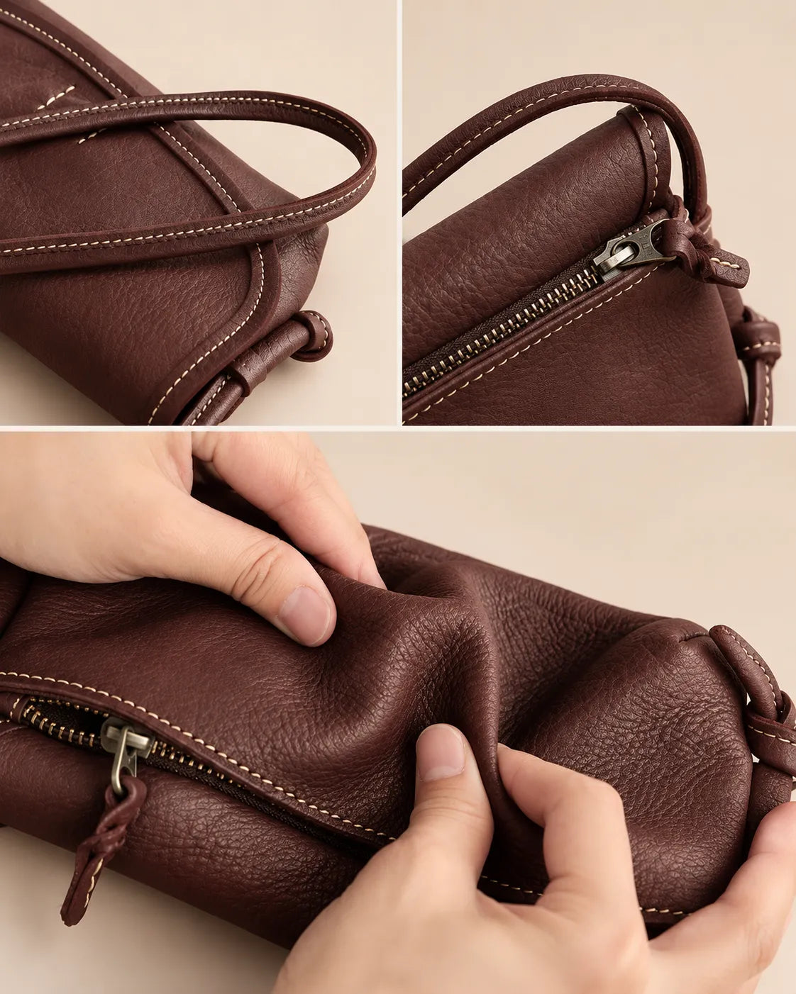 Vintage Vegetable Tanned Genuine Leather Women's Shoulder Bag