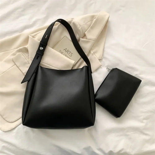 Fashion Leather Tote Bag for Women 2026 Trends Female Simple Large High Capacity Shoulder Side Bag Handbags and Purses Women Bag