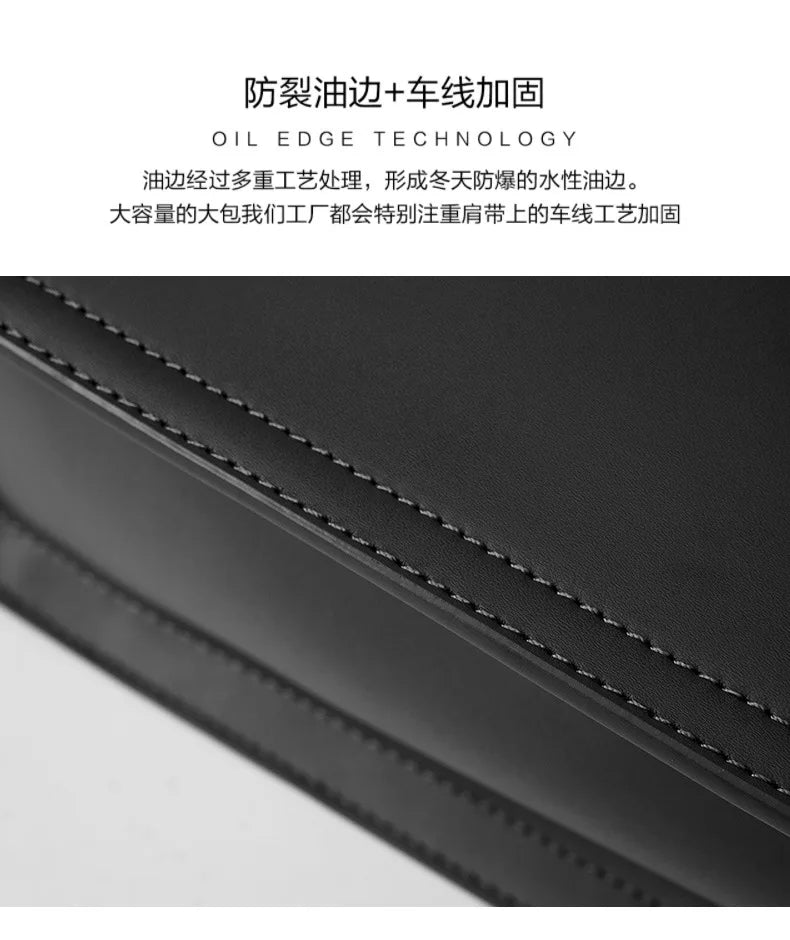 YANATARI NEW Large capacity tote bag Luxury Briefcase Leather business laptop bag Black shoulder bag Simple cowhide handbag