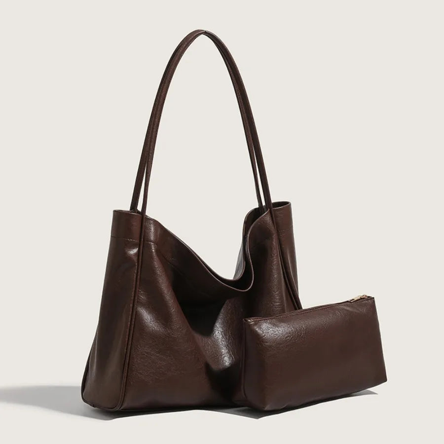 Women's Leather Tote Bag Vintage Large Capacity Handbag Commuter High Quality Casual Shoulder Bag Brand Name Bag Handbag