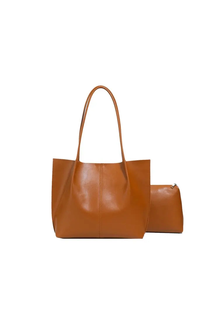 High-Quality Ladies Tote Bag Crafted From Faux Leather Featuring High-End Austria Neat Lightweight Vintage Look