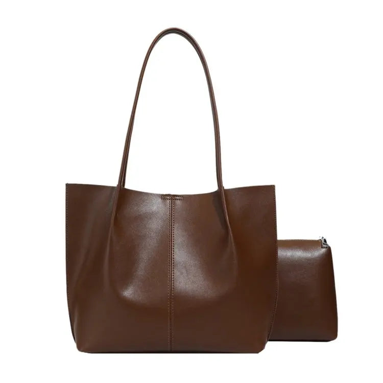 High-Quality Ladies Tote Bag Crafted From Faux Leather Featuring High-End Austria Neat Lightweight Vintage Look
