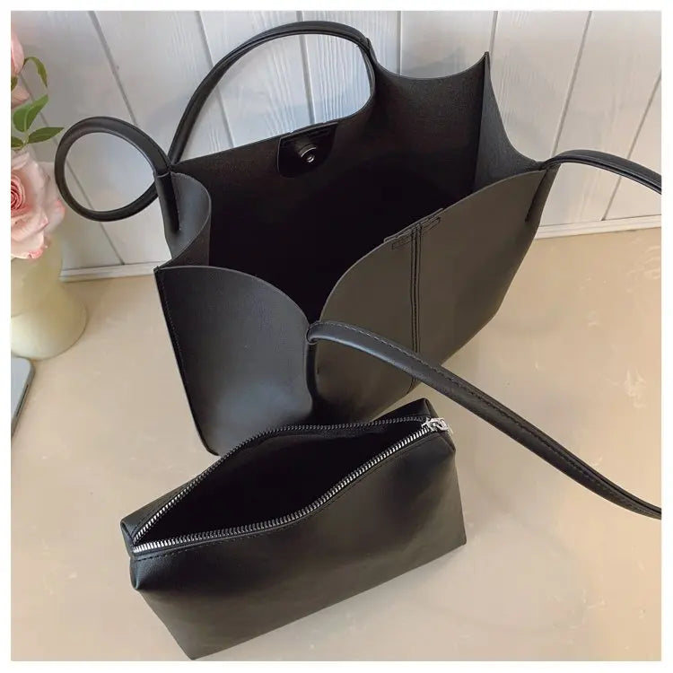 High-Quality Ladies Tote Bag Crafted From Faux Leather Featuring High-End Austria Neat Lightweight Vintage Look