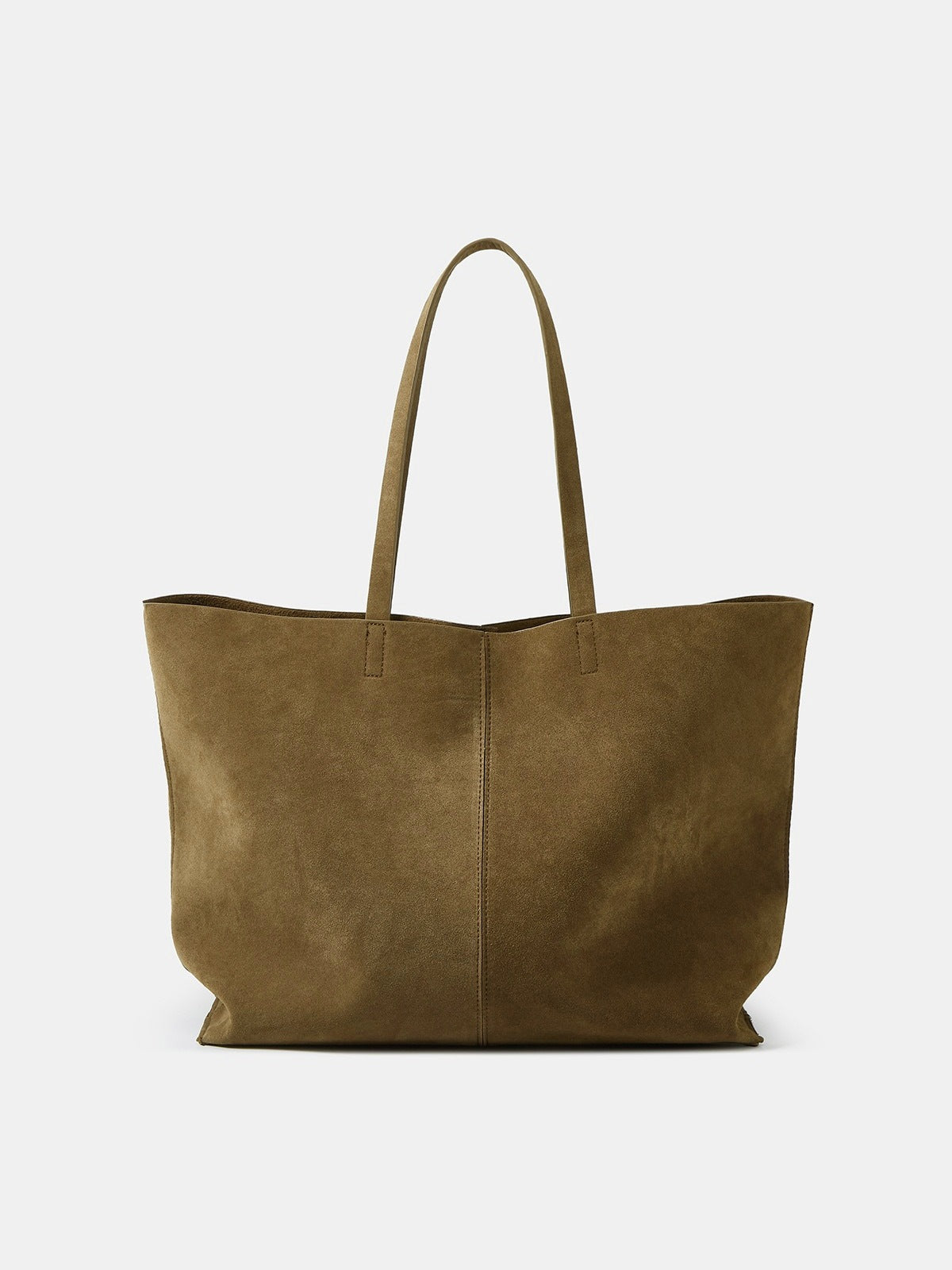 Sandblasted leather single-shoulder tote bag