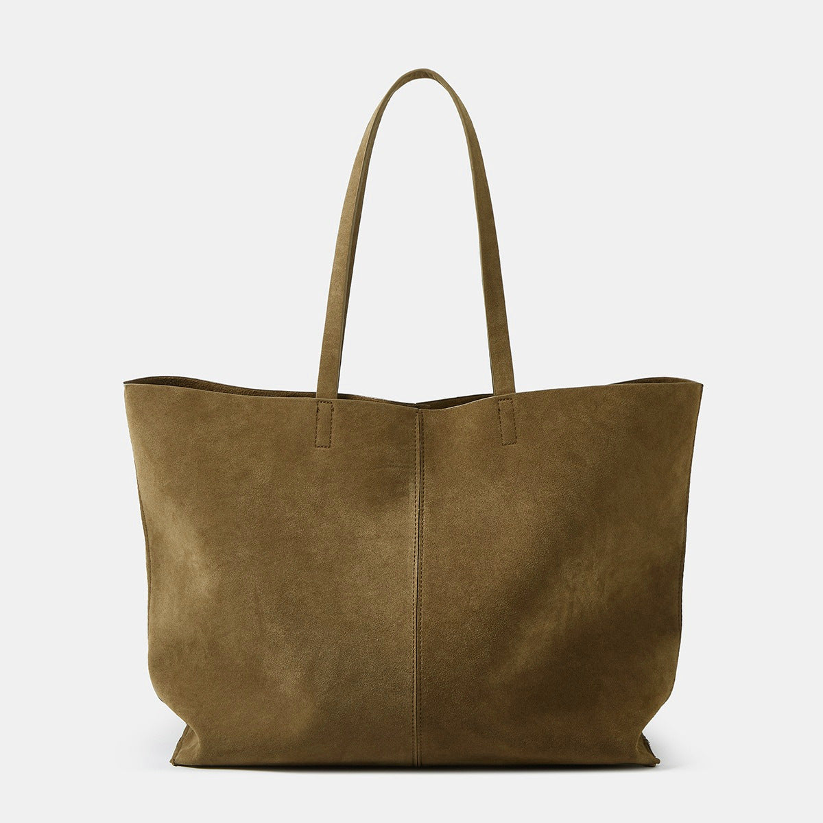Sandblasted leather single-shoulder tote bag