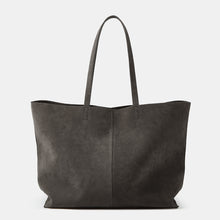 Sandblasted leather single-shoulder tote bag