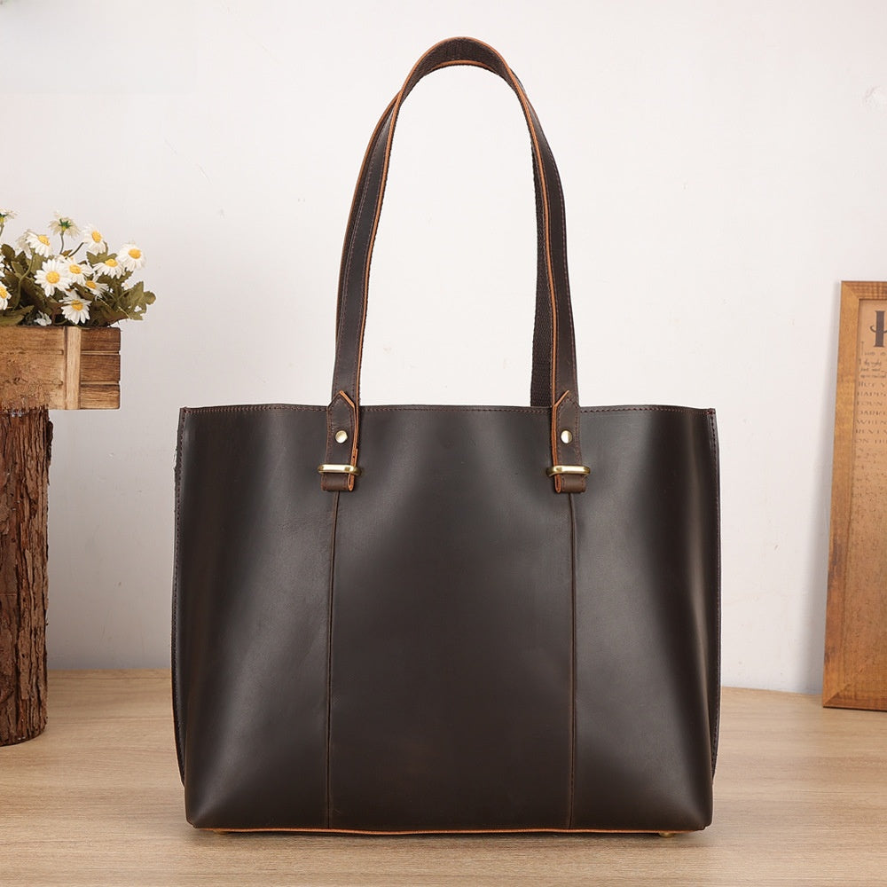 Genuine Leather Retro Tote Bag