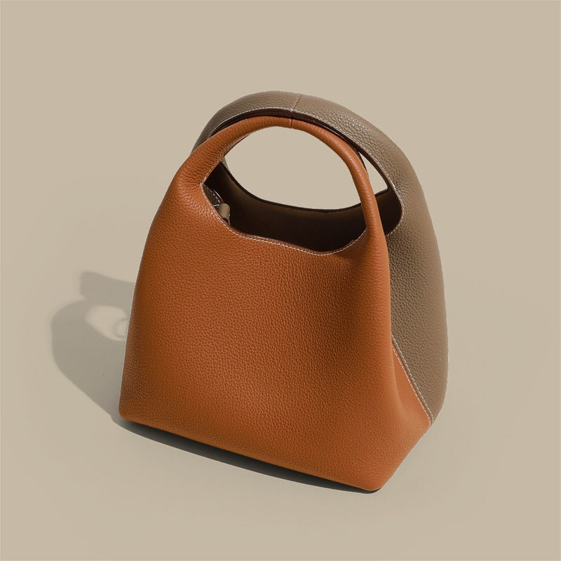 Genuine Leather Bucket Bag for Women