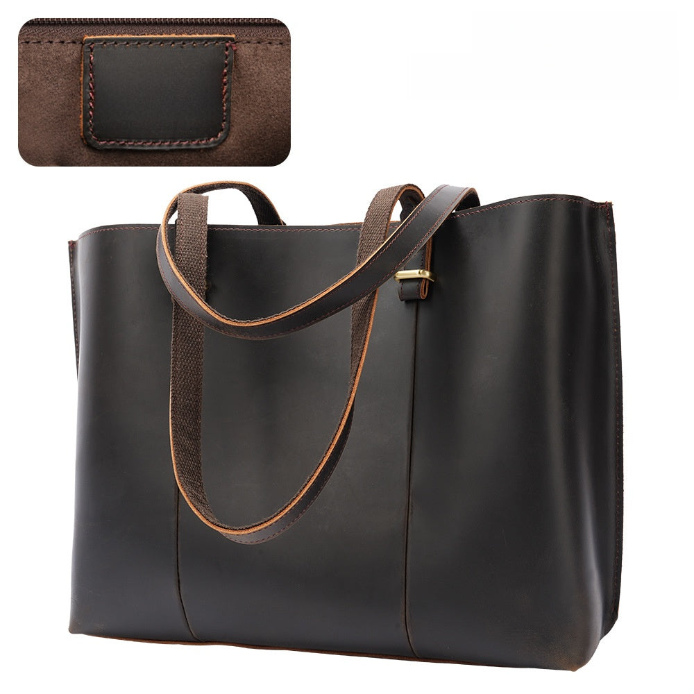 Genuine Leather Retro Tote Bag