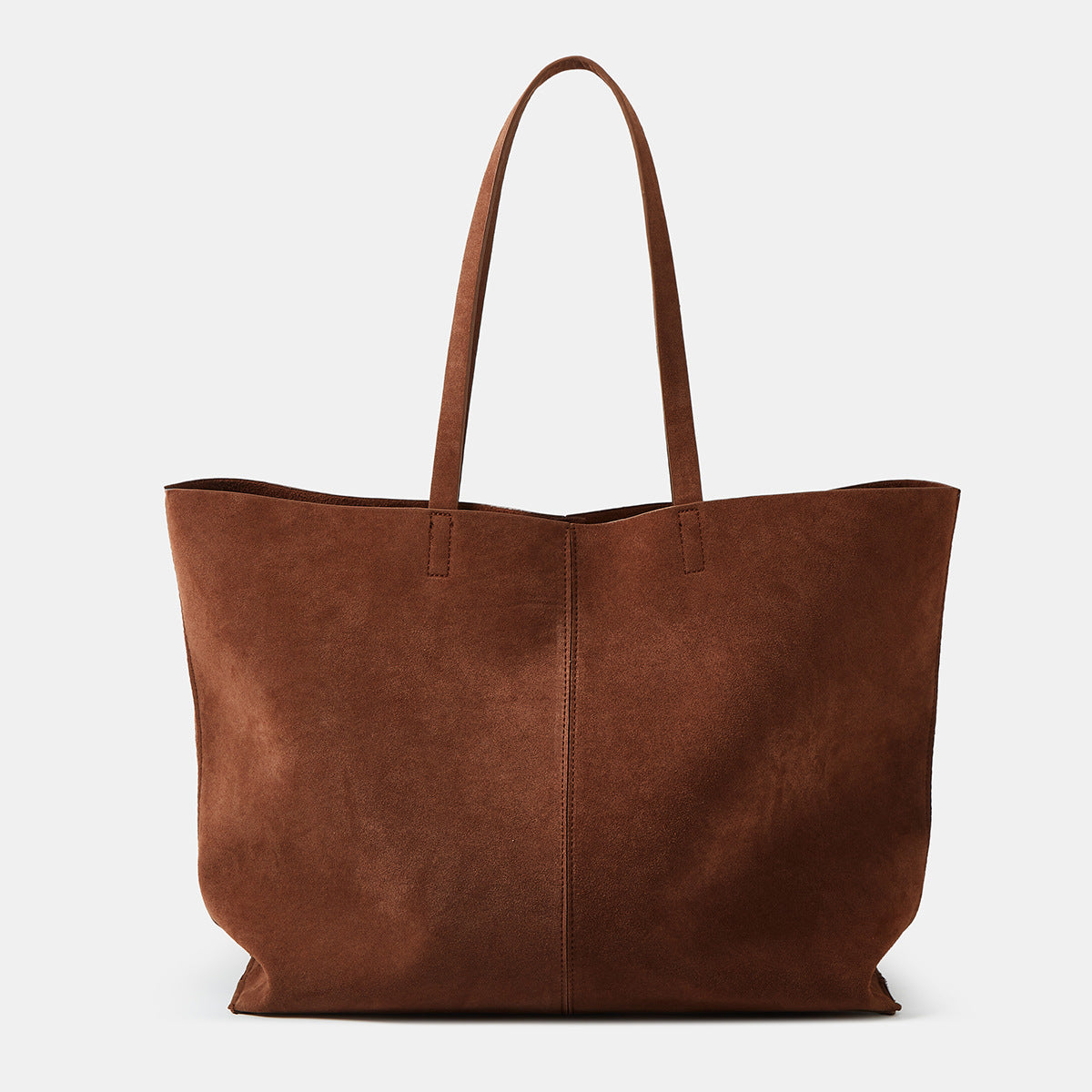 Sandblasted leather single-shoulder tote bag